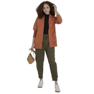 NWOT A New Day Women's Open Front Cardigan Pockets Size Small Burnt Orange